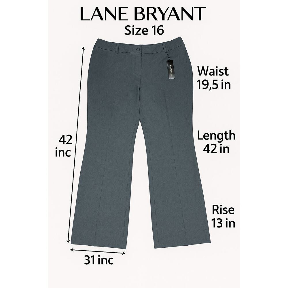 New Lane Bryant Gray Dress Pants Size 16 Average Women’s Career Trousers - Picture 2 of 15